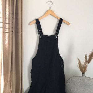 Black Wide Leg Overalls Small